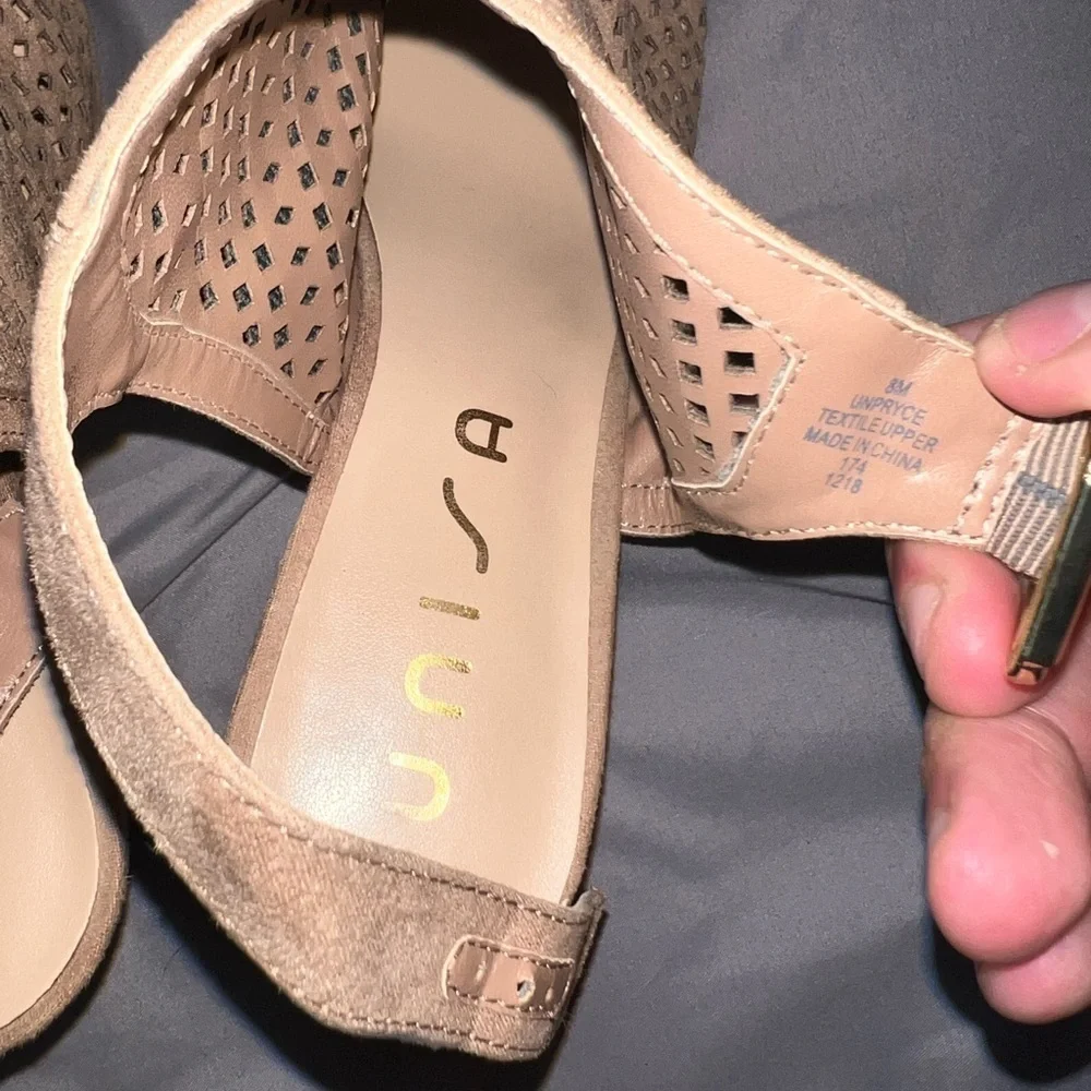 Unisa Tan Woven open toed heels size 8.5